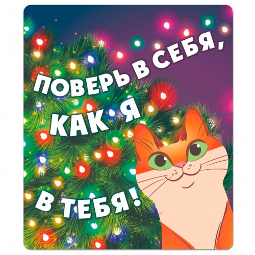 Магнит "Котик. Поверь в себя, как я в тебя", гибкий, 60х70 мм