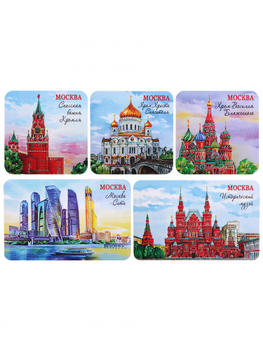 Набор магнитов "Москва. Коллаж №1", гибкие, 210х140 мм, 5 шт фото 4