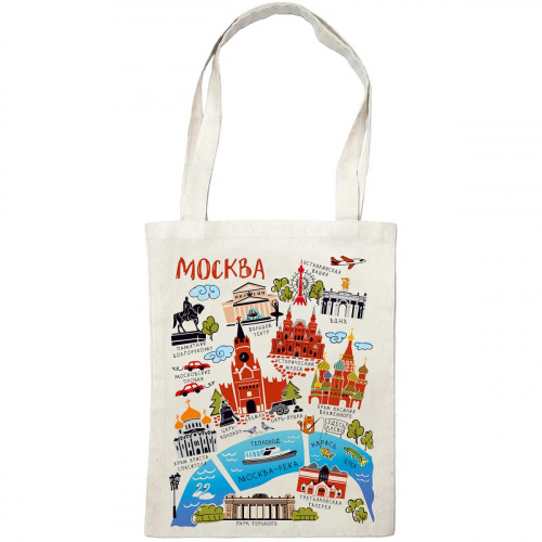 Сумка-шоппер тканевая "Москва. Карта", 305х395 мм