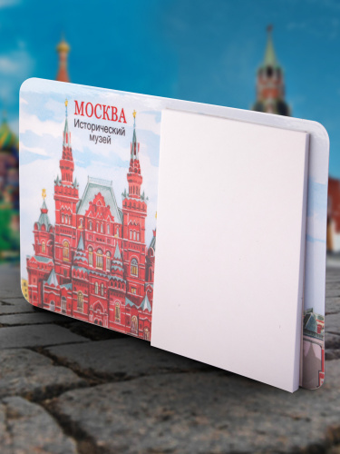 Магнит с блоком для записи "Москва. Исторический музей. Акварель" + запасной блок фото 2