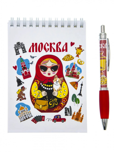 Канцелярский набор "Москва. Матрёшка": блокнот, ручка фото 2