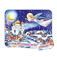 Магнит-пазл "С Рождеством Христовым! Ангел. Храм", гибкий, 120х95 мм
