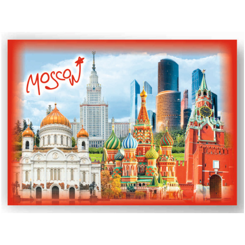 Магнит "Москва. Коллаж. Moscow", закатной, 65х90 мм - Магниты Москва