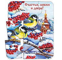 Магнит-пазл "Счастья, любви и добра!", гибкий, 120х95 мм