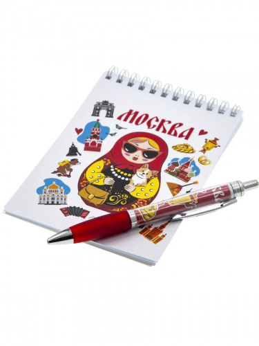 Канцелярский набор "Москва. Матрёшка": блокнот, ручка фото 4