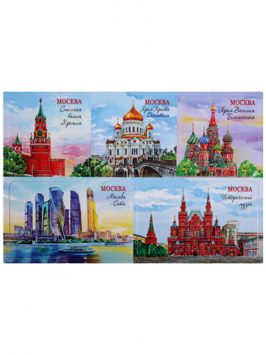 Набор магнитов "Москва. Коллаж №1", гибкие, 210х140 мм, 5 шт фото 3