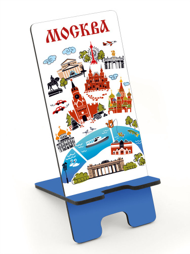 Подставка для телефона "Москва. Карта города", дерево
