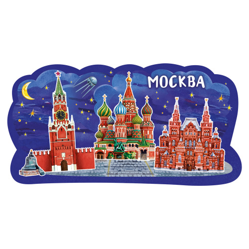 Магнит "Москва. Вечерняя Москва", МДФ, 84х44 мм