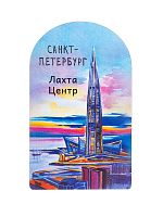 Магнит "Санкт-Петербург. Лахта Центр. Акварель", МДФ, 48х79 мм