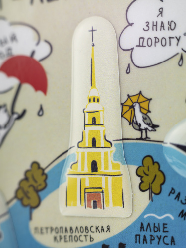Подарочный набор "Санкт-Петербург. Карта города", гибкий магнит и 3D наклейки, 7 шт. - Магниты Москва фото 8