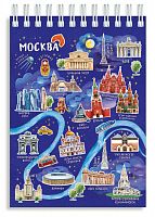 Блокнот на пружине "Москва. Карта ночного города", 105х148 мм